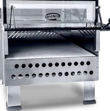 Imagem Forno Pizza Industrial à Gás 43x43 de Mesa em Aço Inox Com Infravermelho e Pedra Refratária