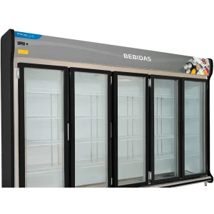 Expositor Auto Serviço Frios e Laticínios 5 Portas Classic 2157 Preto PoloFrio