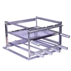 Suporte para Churrasco Fast Gourmet Luxo com 4 Espetos e Grelha 
