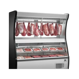 Balcão Frigorífico de Açougue Triplex GEVD-210 PR Preto Gelopar Iluminação em LED 2.10m Tendal Duplo